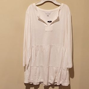 J. Jill White Long Sleeve Tunic Top